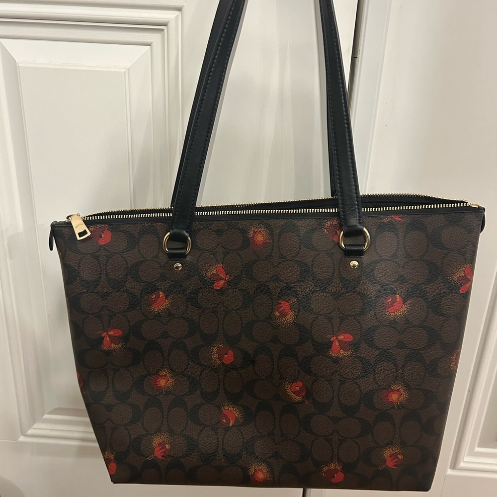 Coach Floral Brown and Black Tote
